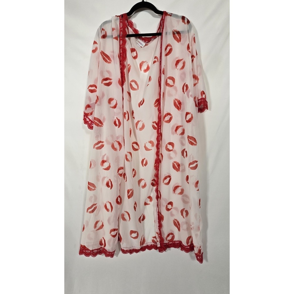 Lularoe Lipstick Kisses Sheer Robe Coverup Summer Pool Party NWT